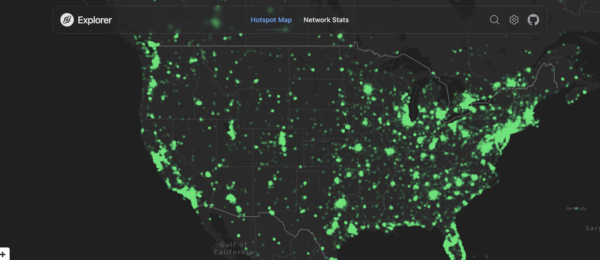 Карта Хотспотов(горячих точек) в США - https://explorer.helium.com/